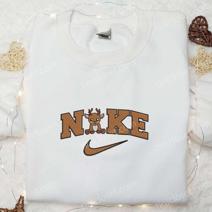 Reindeer Christmas x Nike Embroidered Hoodie & Shirt – Best Family Gift Ideas