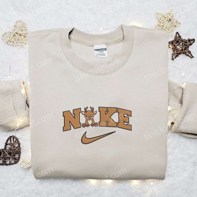 Reindeer Christmas x Nike Embroidered Hoodie & Shirt – Best Family Gift Ideas