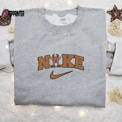 Reindeer Christmas x Nike Embroidered Hoodie & Shirt – Best Family Gift Ideas