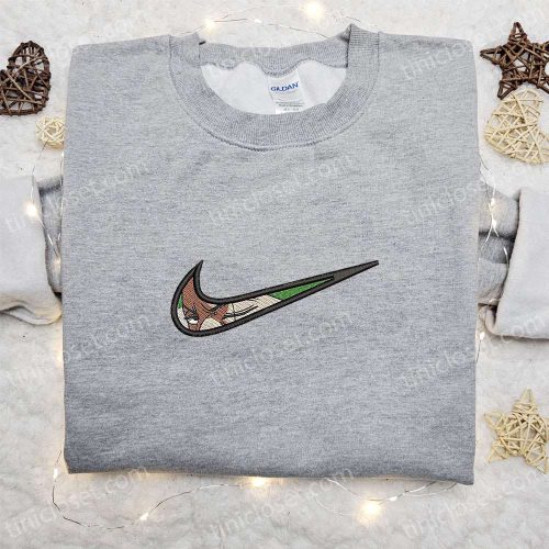 Roronoa Zoro x Swoosh Anime Hoodie & One Piece Shirt: Perfect Family Gift Embroidered & Trendy!