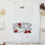 Rose Flower x Nike Embroidered Sweatshirt: Best Family Gift Nike Inspired Shirt