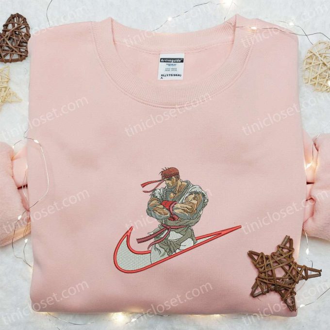 Ryu x Swoosh Embroidered Hoodie & Street Fighter Shirt: Best Family Gift Ideas