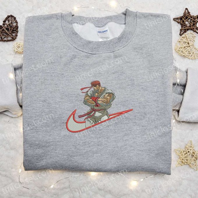 Ryu x Swoosh Embroidered Hoodie & Street Fighter Shirt: Best Family Gift Ideas