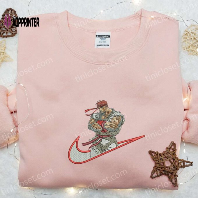 Ryu x Swoosh Embroidered Hoodie & Street Fighter Shirt: Best Family Gift Ideas