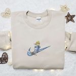 Saber x Swoosh Anime Sweatshirt: Nike Inspired Embroidered Shirt Top Family Gift