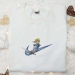 Saber x Swoosh Anime Sweatshirt: Nike Inspired Embroidered Shirt Top Family Gift