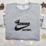 Senior 2023 x Nike Embroidered Hoodie & Back to School Shirt: Best Family Gift Ideas