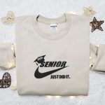 Senior 2023 x Nike Embroidered Hoodie & Back to School Shirt: Best Family Gift Ideas