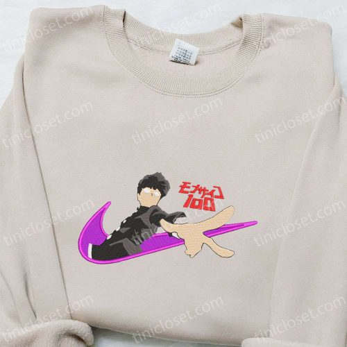 Shigeo Kageyama x Swoosh Anime Sweatshirt Cool Embroidered Clothing for Family Best Gift Ideas