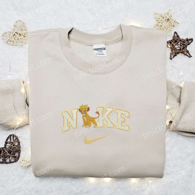 Simba King x Nike Cartoon Embroidered Sweatshirt: Best Family Gift – Nike Inspired Shirt