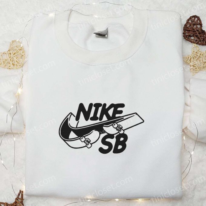 Skateboard x Swoosh Embroidered Sweatshirt: Nike Inspired Shirt Best Gift for Family