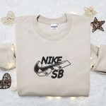 Skateboard x Swoosh Embroidered Sweatshirt: Nike Inspired Shirt Best Gift for Family