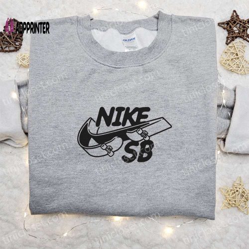 Skateboard x Swoosh Embroidered Sweatshirt: Nike Inspired Shirt Best Gift for Family