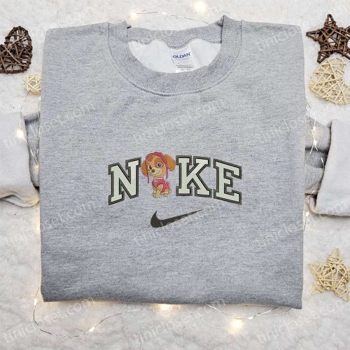 Skye x Nike Cartoon Embroidered Sweatshirt Paw Patrol Shirt: Best Family Gift Ideas