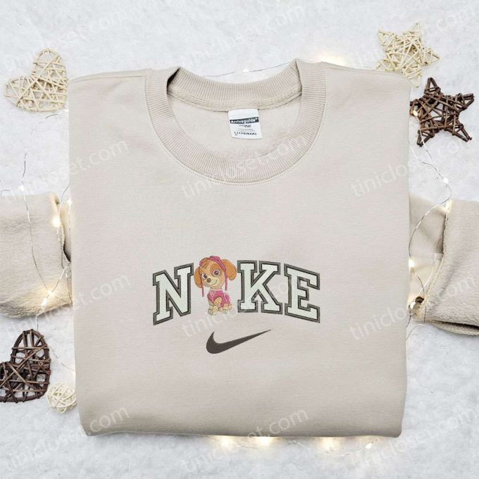 Skye x Nike Cartoon Embroidered Sweatshirt Paw Patrol Shirt: Best Family Gift Ideas