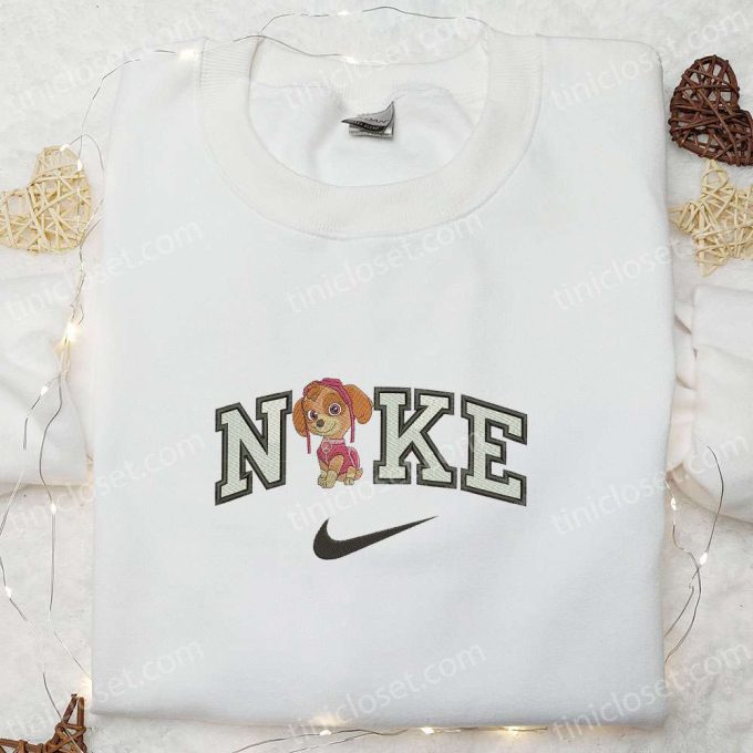 Skye x Nike Cartoon Embroidered Sweatshirt Paw Patrol Shirt: Best Family Gift Ideas