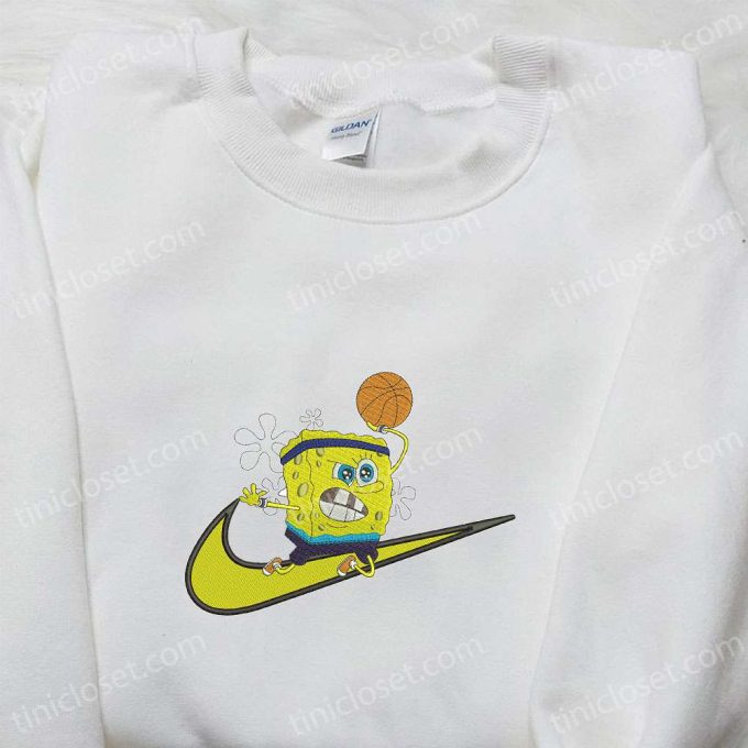 Spongebob Basket x Swoosh Cartoon Hoodie Disney Characters Shirt: Best Family Gift Ideas