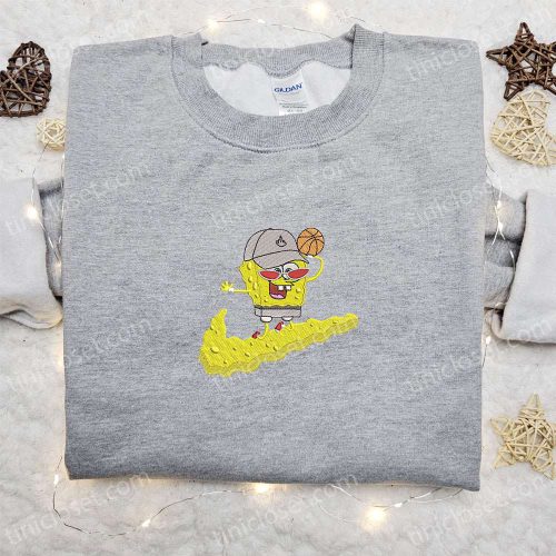 SpongeBob Basketball x Nike Cartoon Hoodie: Embroidered Shirt Best Family Gift Ideas