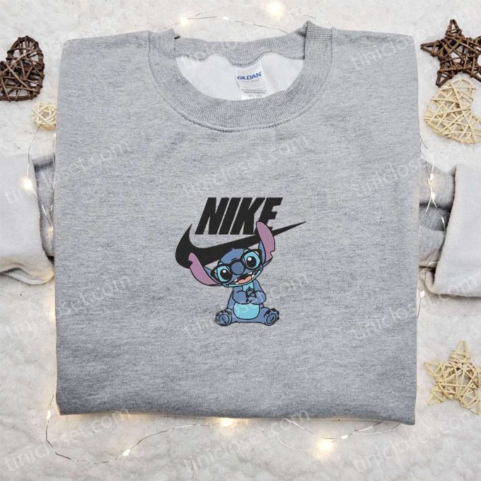 Stitch Disney x Nike Cartoon Embroidered Hoodie & Characters Shirt – Best Family Gift Ideas