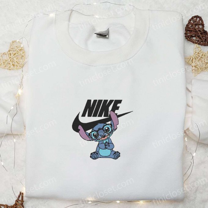 Stitch Disney x Nike Cartoon Embroidered Hoodie & Characters Shirt – Best Family Gift Ideas