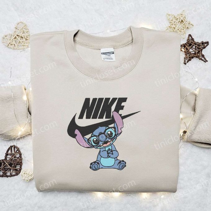 Stitch Disney x Nike Cartoon Embroidered Hoodie & Characters Shirt – Best Family Gift Ideas