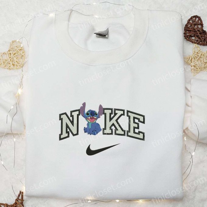 Stitch Shout x Nike Cartoon Embroidered Sweatshirt Disney Characters Shirt – Best Family Gift Ideas