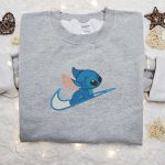 Disney Characters Embroidered Hoodie & Shirt: Stitch x Swoosh Cartoon Best Family Gift Ideas