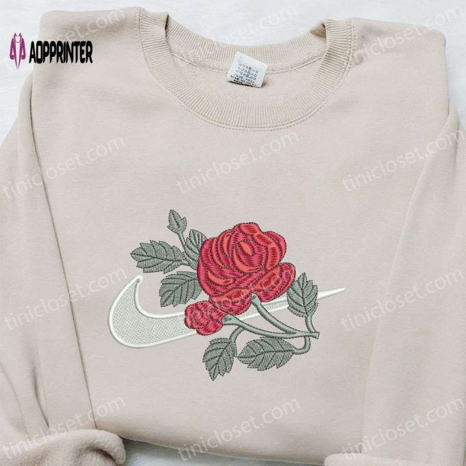 Swoosh x Rose Embroidered Hoodie & Nike Inspired Shirt: Best Family Gift Ideas