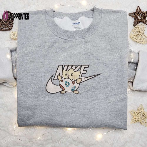 Togepi x Nike Anime Embroidered Sweatshirt: Pokemon Shirt Best Family Gift Idea