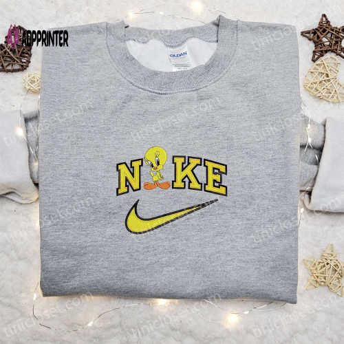 Disney Embroidered Sweatshirt: Tweety x Nike Cartoon Shirt Best Family Gift Ideas