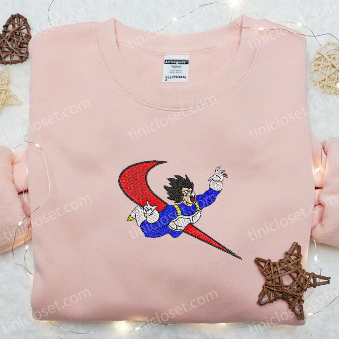 Vegeta x Swoosh Anime Embroidered Sweatshirt: Dragon Ball Shirt Perfect Family Gift