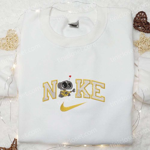 Disney Characters Embroidered Hoodie & Shirt: Wall-E Love x Nike Cartoon Best Family Gift Ideas