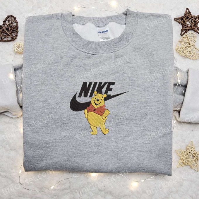 Disney Winnie the Pooh x Nike Cartoon Sweatshirt – Best Family Gift with Embroidered Disney Characters