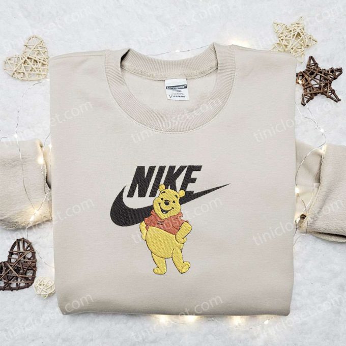 Disney Winnie the Pooh x Nike Cartoon Sweatshirt – Best Family Gift with Embroidered Disney Characters