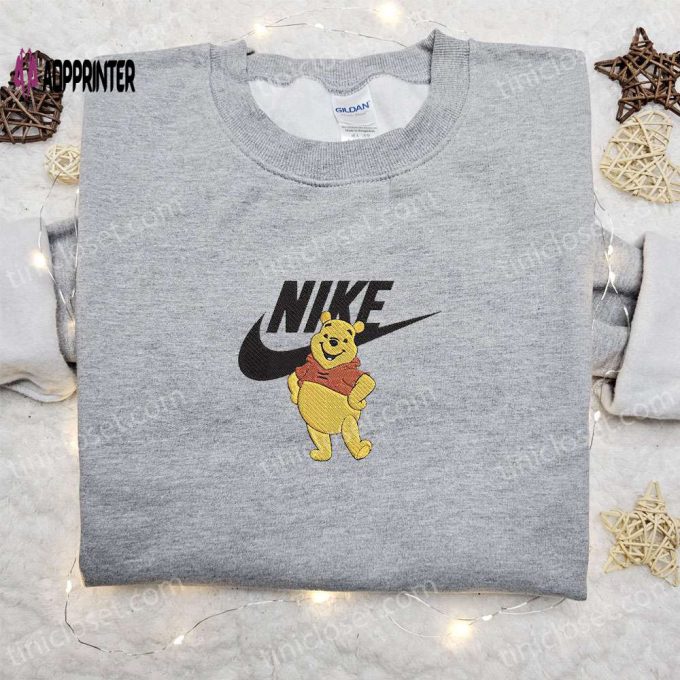 Disney Winnie the Pooh x Nike Cartoon Sweatshirt – Best Family Gift with Embroidered Disney Characters