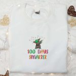 100 Days Smarter Baby Yoda Dabbing Shirt: Back To School Hoodie Perfect Gift Idea