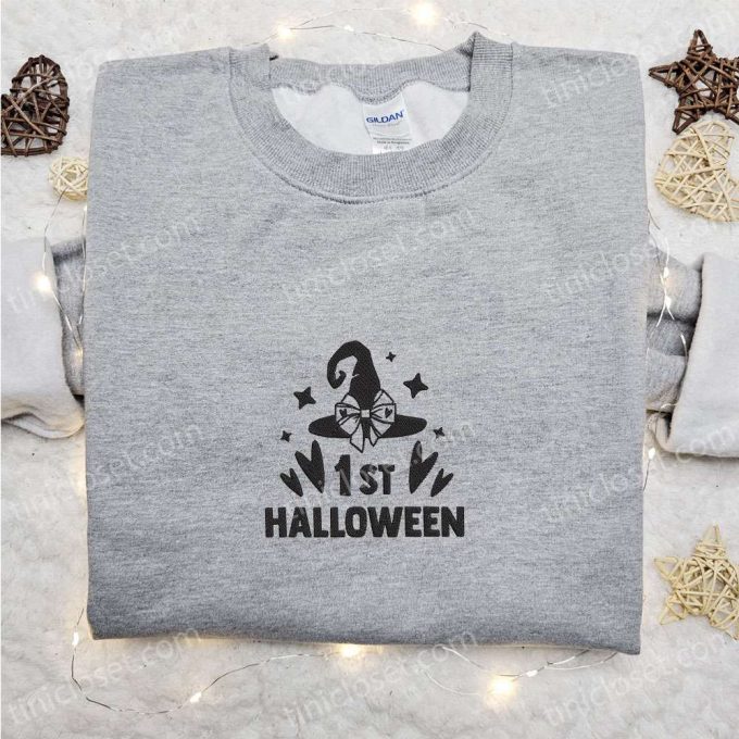 Spooky 1st Halloween Embroidered Sweatshirt & Hoodie – Perfect Family Gifts