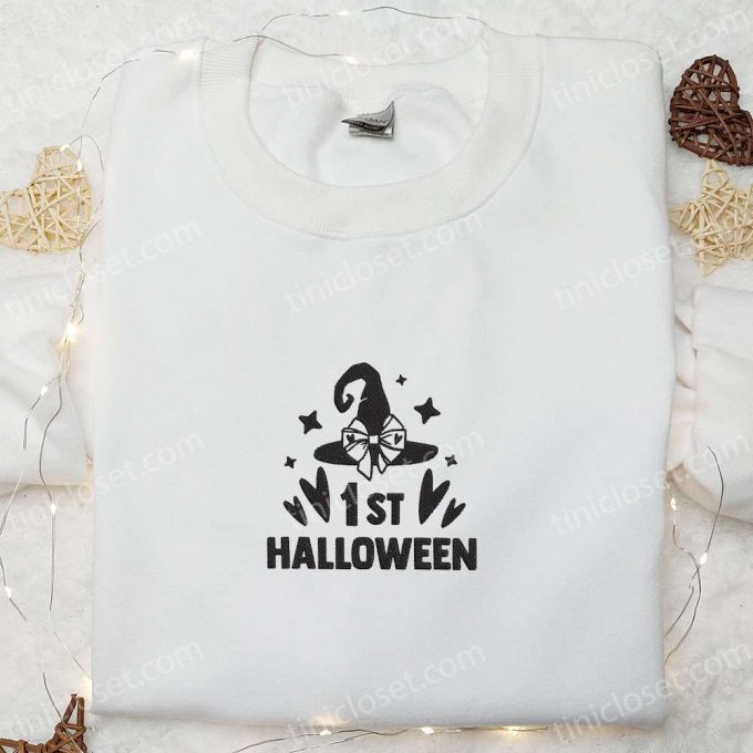 Spooky 1st Halloween Embroidered Sweatshirt & Hoodie – Perfect Family Gifts