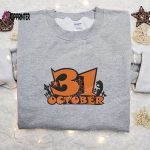 Halloween Embroidered Sweatshirt & Hoodie: Perfect Gifts For Family on 31 October Party Night