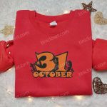 Halloween Embroidered Sweatshirt & Hoodie: Perfect Gifts For Family on 31 October Party Night