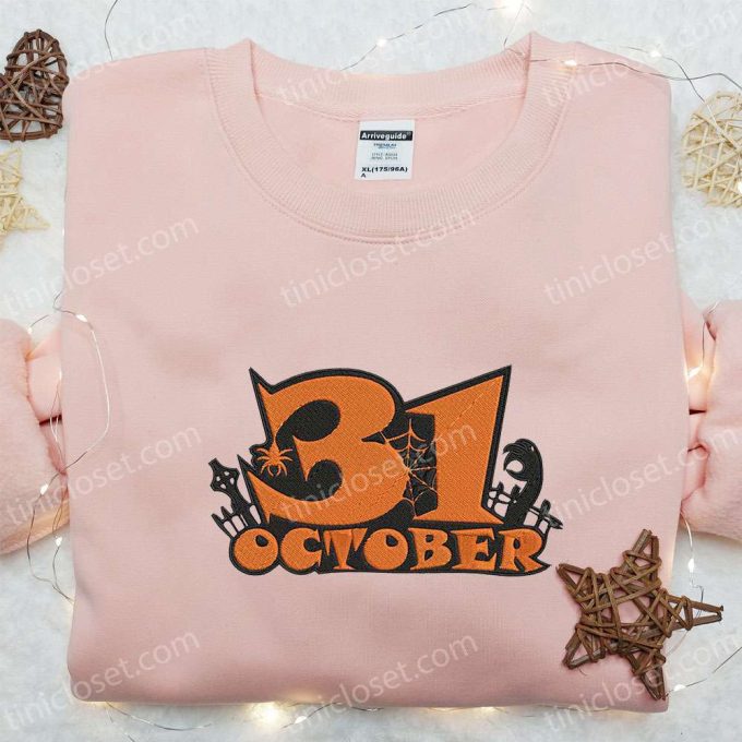 Halloween Embroidered Sweatshirt & Hoodie: Perfect Gifts For Family on 31 October Party Night