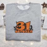 Halloween Embroidered Sweatshirt & Hoodie: Perfect Gifts For Family on 31 October Party Night