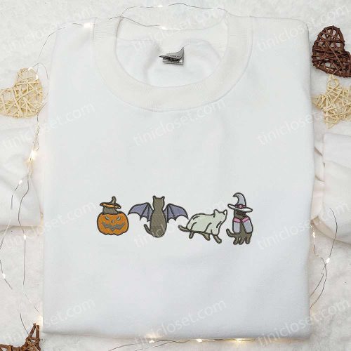 Spooky 4 Scream Characters Embroidered Shirt – Perfect Halloween Gift for Family