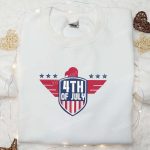 4th of July Eagle Flag Embroidered Shirt: Celebrate with National Day Gifts