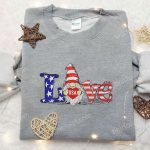 4th of July Gnome Patriotic Shirt: Celebrate National Day with Embroidered Gifts