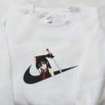 Stylish Akame x Nike Swoosh Anime Hoodie & Shirts: Embroidered Akame ga Kill! & Nike Inspired Apparel