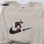 Stylish Akame x Nike Swoosh Anime Hoodie & Shirts: Embroidered Akame ga Kill! & Nike Inspired Apparel