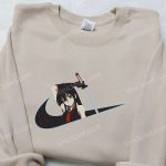 Stylish Akame x Nike Swoosh Anime Hoodie & Shirts: Embroidered Akame ga Kill! & Nike Inspired Apparel