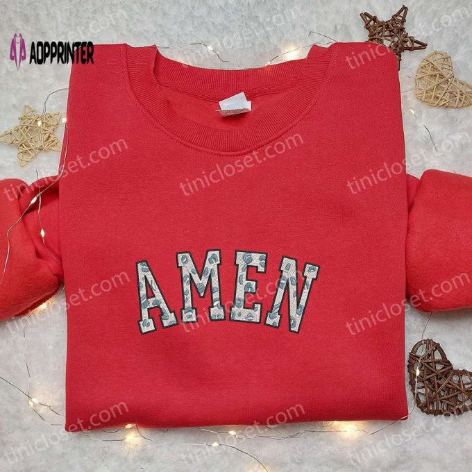 Stylish Amen Leopard Embroidered Shirt & Thanksgiving Hoodie: Best Holiday Gift Ideas