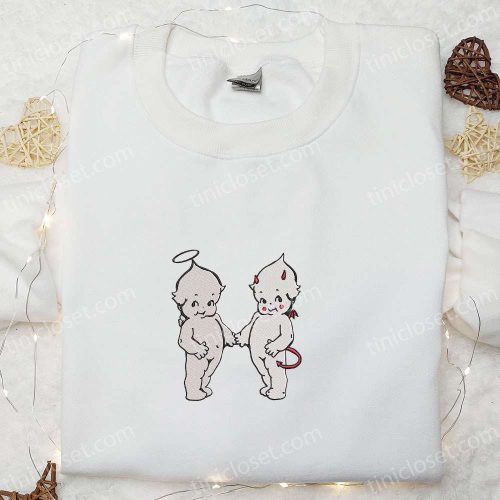 Angel & Devil Embroidered Sweatshirt: Halloween Hoodie Best Gifts